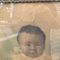 Antique framed baby picture