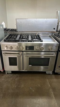 JENN AIR 48”WIDE ALL GAS RANGE STOVE IN STAINLESS STEEL