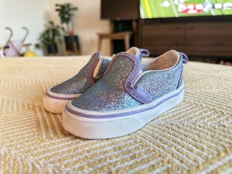 Sparkle Blue Toddler Slip-On Vans Shoes