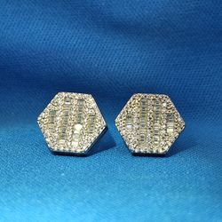 Moissanite 1.02 ctw Hexagon Earrings 