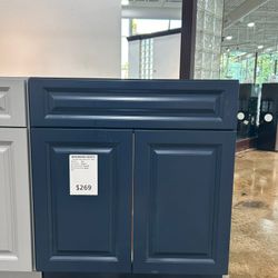 Navy Blue Bathroom Vanity 30'' Wide
