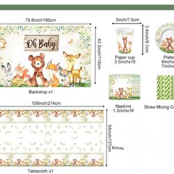 Oh Baby Woodland Animal Party Set Baby Shower Decor