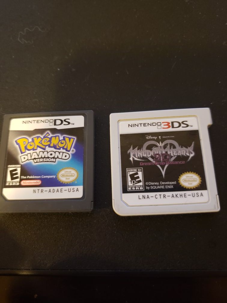 3ds XL and games Pokemon diamond kingdom hearts