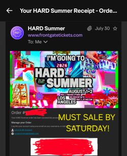 ***Hard Summer 2 Day GA...MUST SELL!***