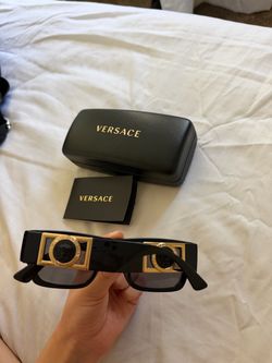 Versace VE4416U Black Gold Medusa Polarized Sunglasses GB1/81 53mm