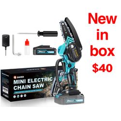 New in box Saker Mini Chainsaw,Portable Electric Chainsaws Cordless,Handheld Chain Saw Pruning Shears Chain Saws for Tree Branches,Courtyard,Household