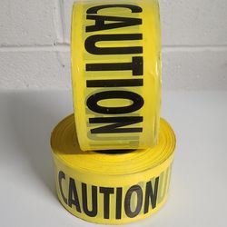 Yellow Caution Tape 2 Pack, 3-inch x 1000 feet (NEW)