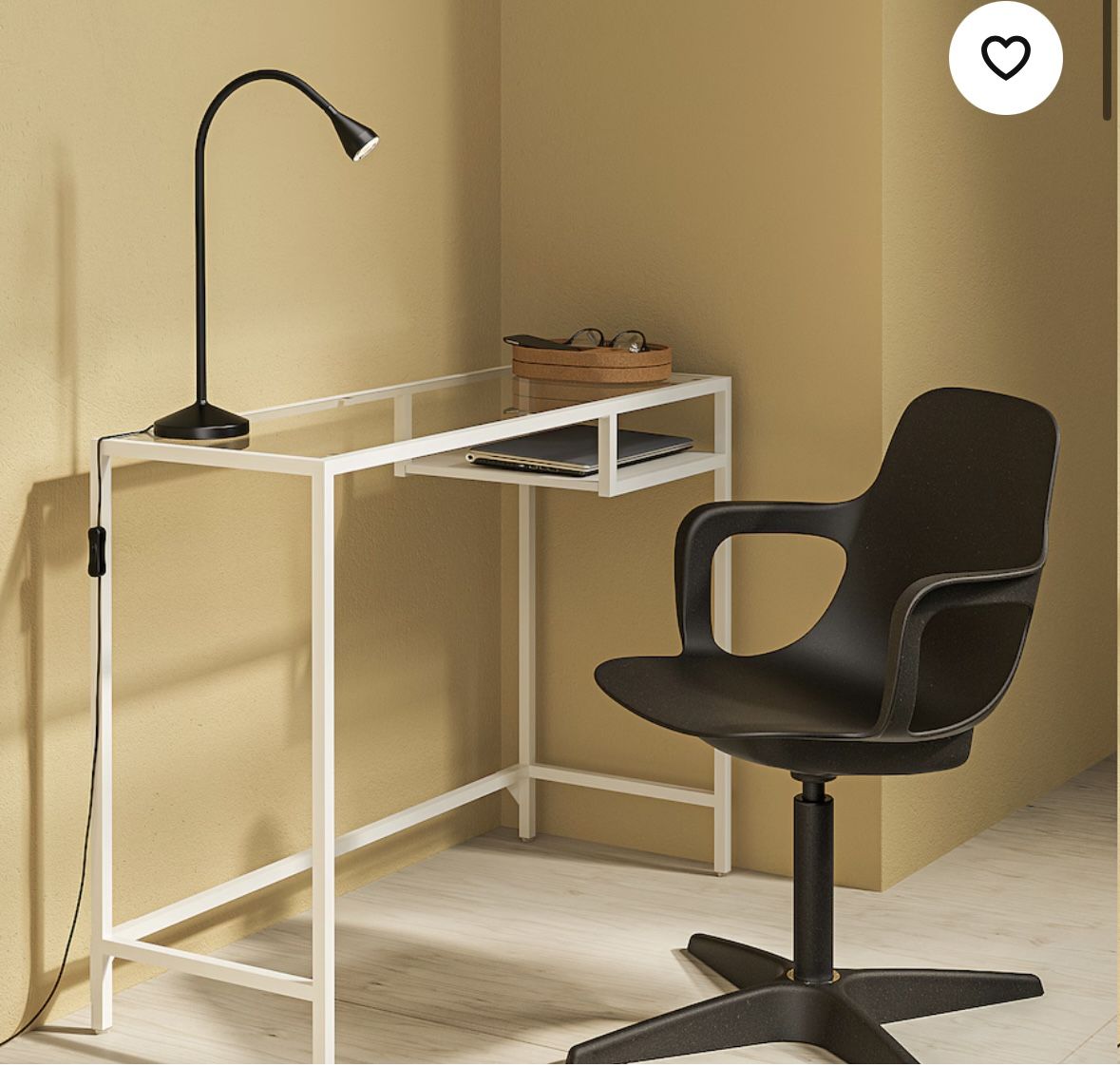 IKEA White Glass Desk
