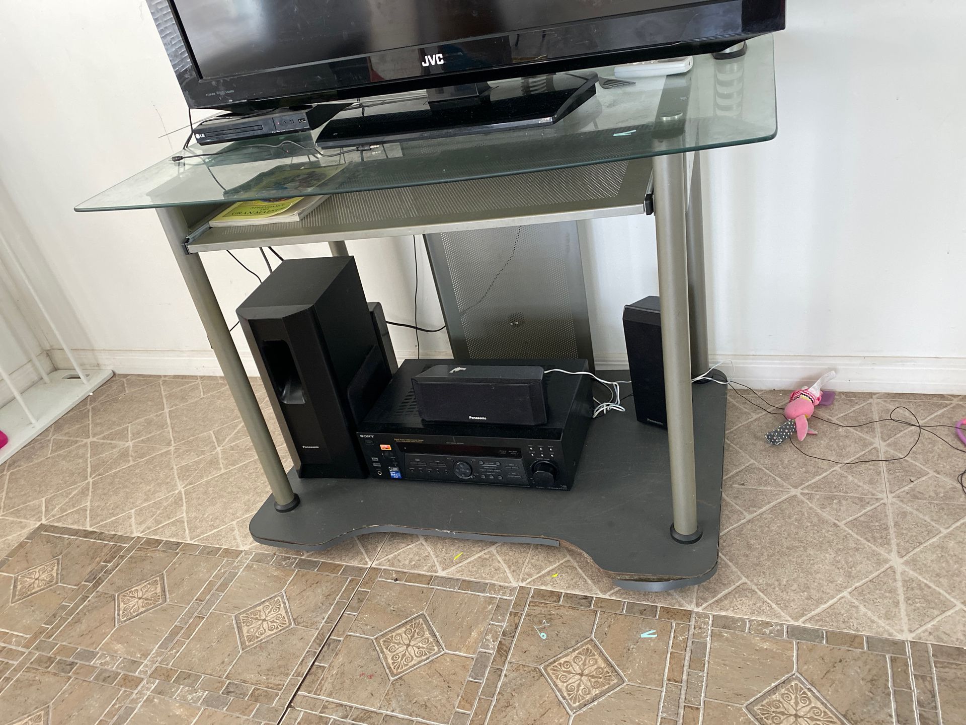 Computer desk or can be used for the tv as a stand