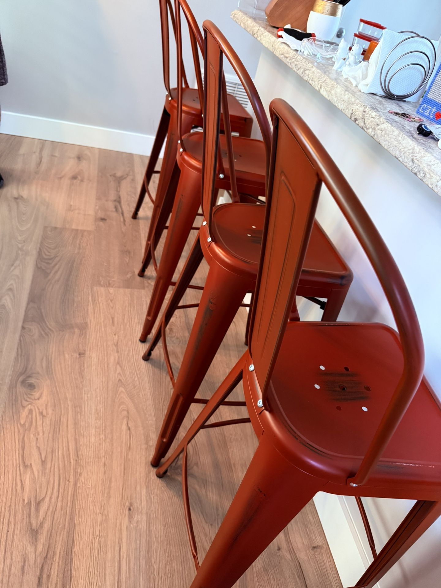 4 Rustic Bar Stools