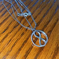 Diamond, Sterling Silver “Infinity” Necklace for her.