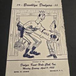 Dodgers Welcome home dinner menu 1955