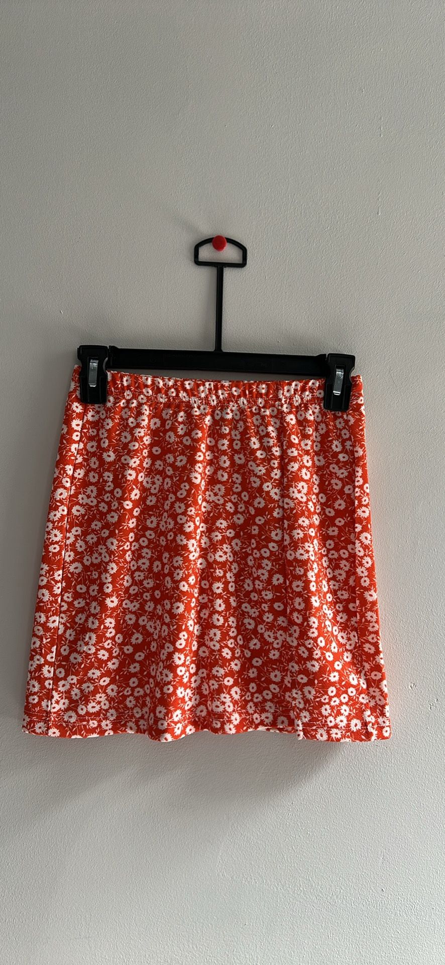 Orange Floral Mini Skirt
