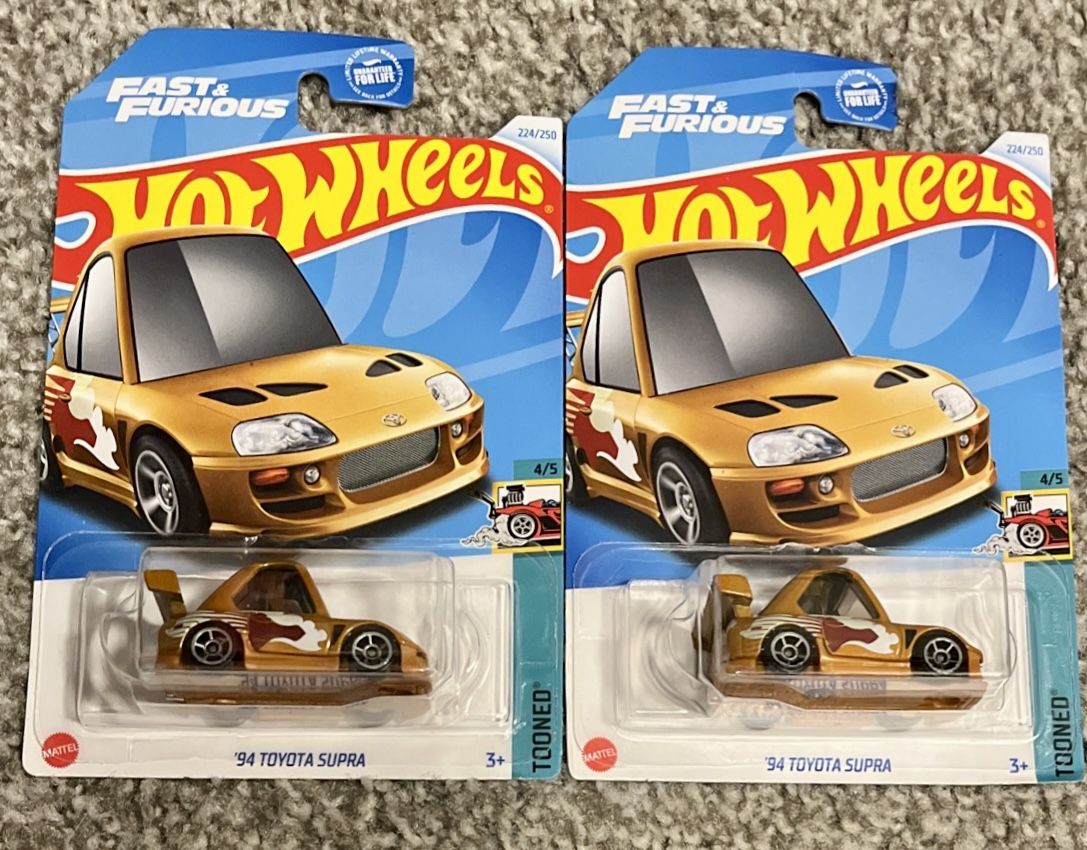 2022 HOT WHEELS TOONED/FAST & FURIOUS '94 TOYOTA SUPRA #3/5 LOT OF 2