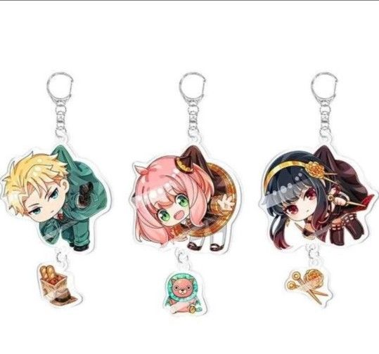 NEW! Loid, Anya & Yor Forger Cartoon Japanese Animation Anime Family (set of 3 Acrylic Keychains 5")