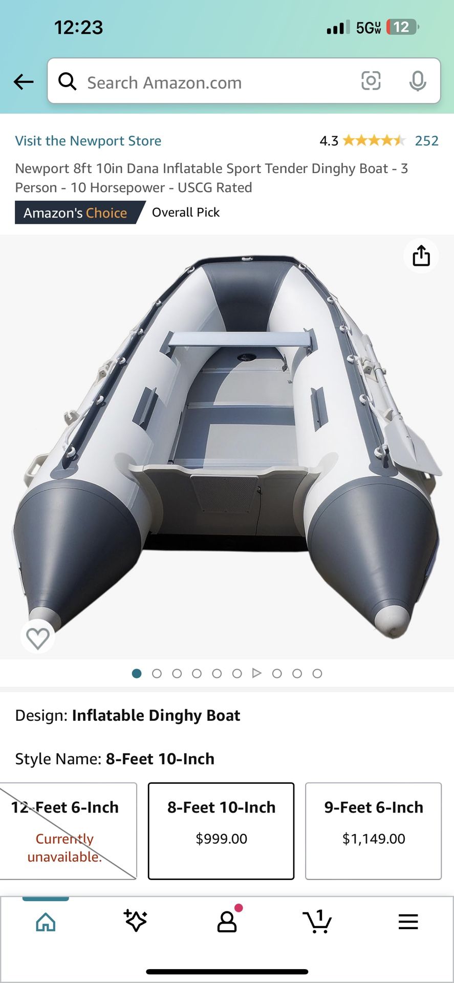 Inflatable Boat 8ft 10in