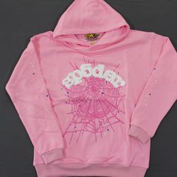 Sp5der Hoodie OG Web in Pink Size Medium