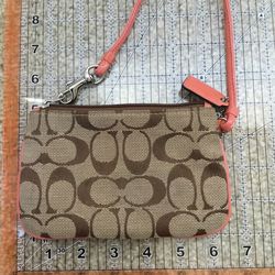 COACH Wrislet Wallet Pink and Brown