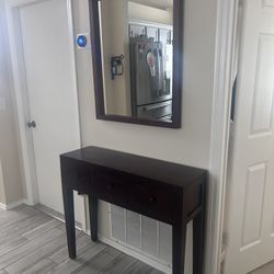 console table with mirror