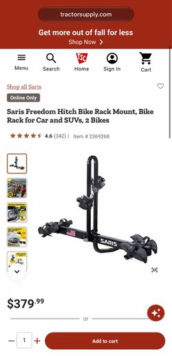 Saris Freedom 2 bike platform bike bicycle rack carrier 1 1/4 or 2 inch hitch