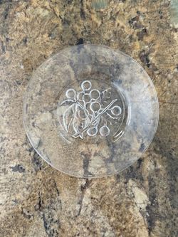 Vintage Glass Fruit Intaglio Plates Set of 6