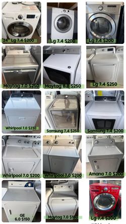 15 electric dryer and 6 gas dryer available / different brands,  styles and prices