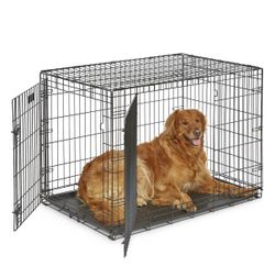 iCrate Fold & Carry Double Door Collapsible Wire Dog Crate, 42 inch