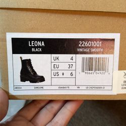 Dr marten Leona Black Boots Vintage Smooth