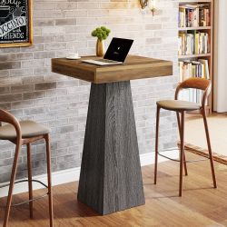 37.4" Bar Table, Square Pub Table Dining Room Table
