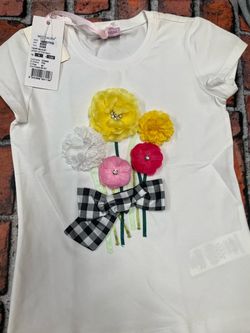 Monnalisa Girls Bouquet T-Shirt Size 9