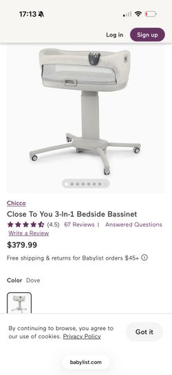 Chicco 3-in-1 Bedside bassinet