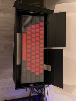 Mechanical Kraken  Keyboard with Red Keycaps