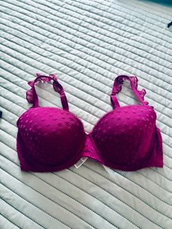 Pink Push-Up Bra with Star Embossed Cups