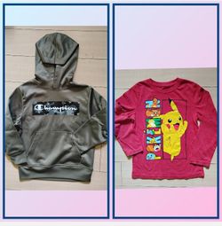 Kids Champions Hoodie & Pokemon Long sleeve shirt