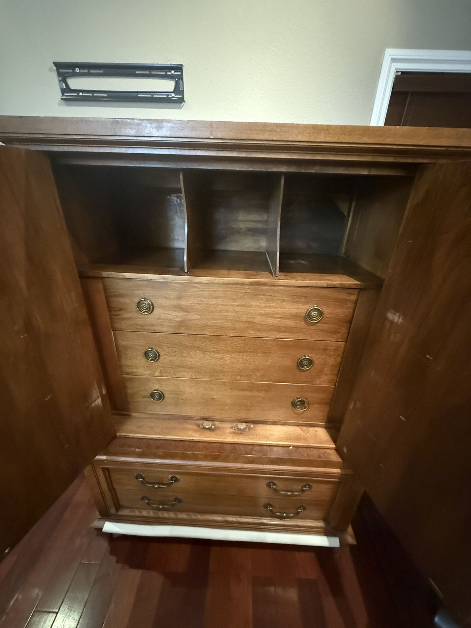 Antique Chest Armoire Real Wood