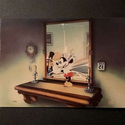 THRU THE MIRROR POST CARD excellent Condition