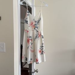 Beautiful White Dress With Flowers