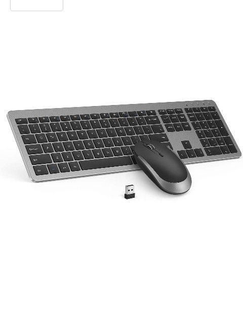 Wireless keyboard and mouse, USB rechargeable.