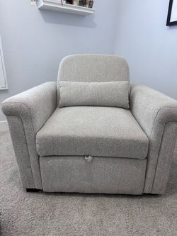 Convertible Sleeper Chair Bed Pull Out Adjustable Chair with Pillow