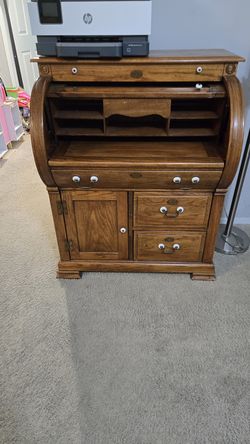 Riverside Wood Roll Top Desk – Vintage Style – $175 OBO