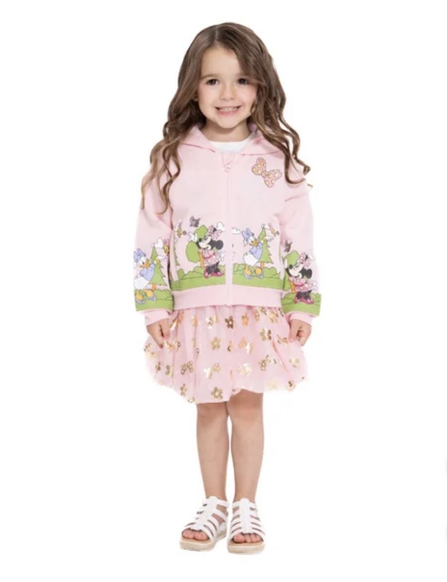NWT licensed Disney Minnie Mouse Hoodie, Tshirt & tutu skirt 3pcs outfit set