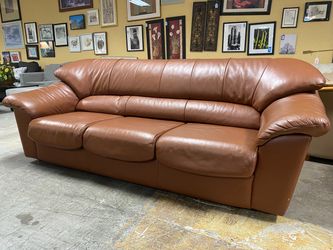 Russet Brown Leather Sofa