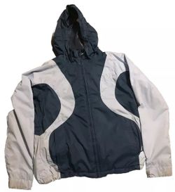 Womens Burton Jet Set Ski Snowboard Jacket Coat Insulated Hooded Navy/Lt Blue L