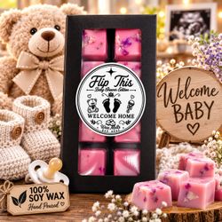 100% Soy Wax Wax Melts Welcome Home Baby Shower Edition Pink Handmade Baby Shower Favor Hand Poured Gift Made in Texas
Welcome Home Baby Shower Editio