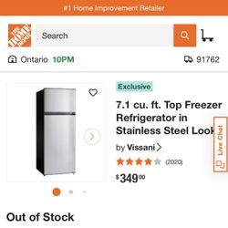 7.1 cu. ft. Top Freezer Refrigerator in Stainless Steel Look
