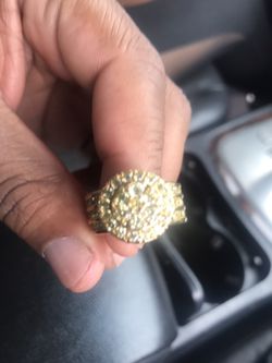 Men yellow gold plated ring