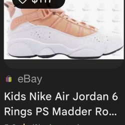 Jordan 6 Rings GS “Light Madder Root” Girls 2Y