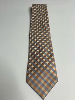 Peach and Blue Design Silk Tie Merona