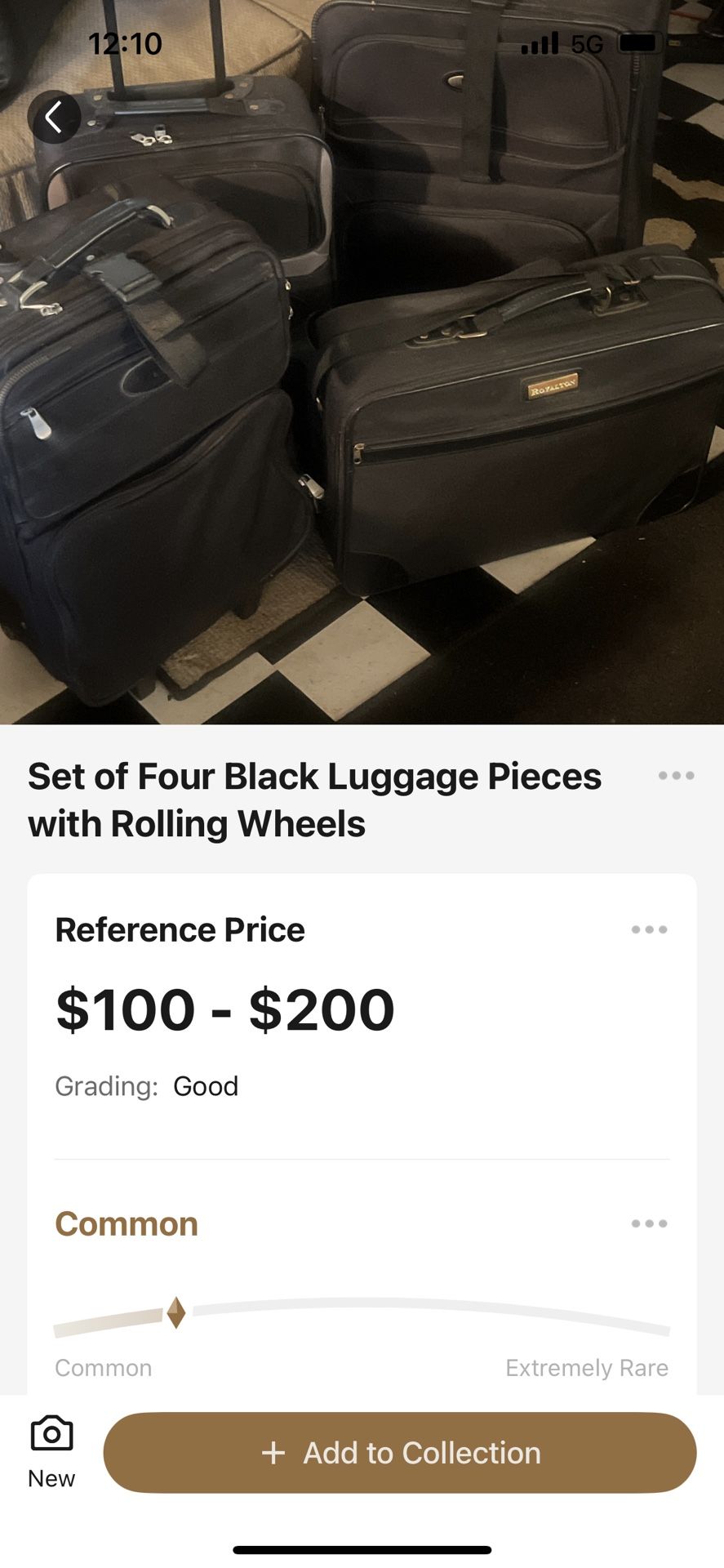 Set Of Four Black Luggages With Rolling Wheels