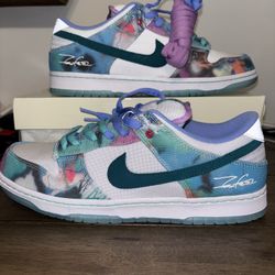 New Nike Dunk Low Futura Bleached Aqua Size 12